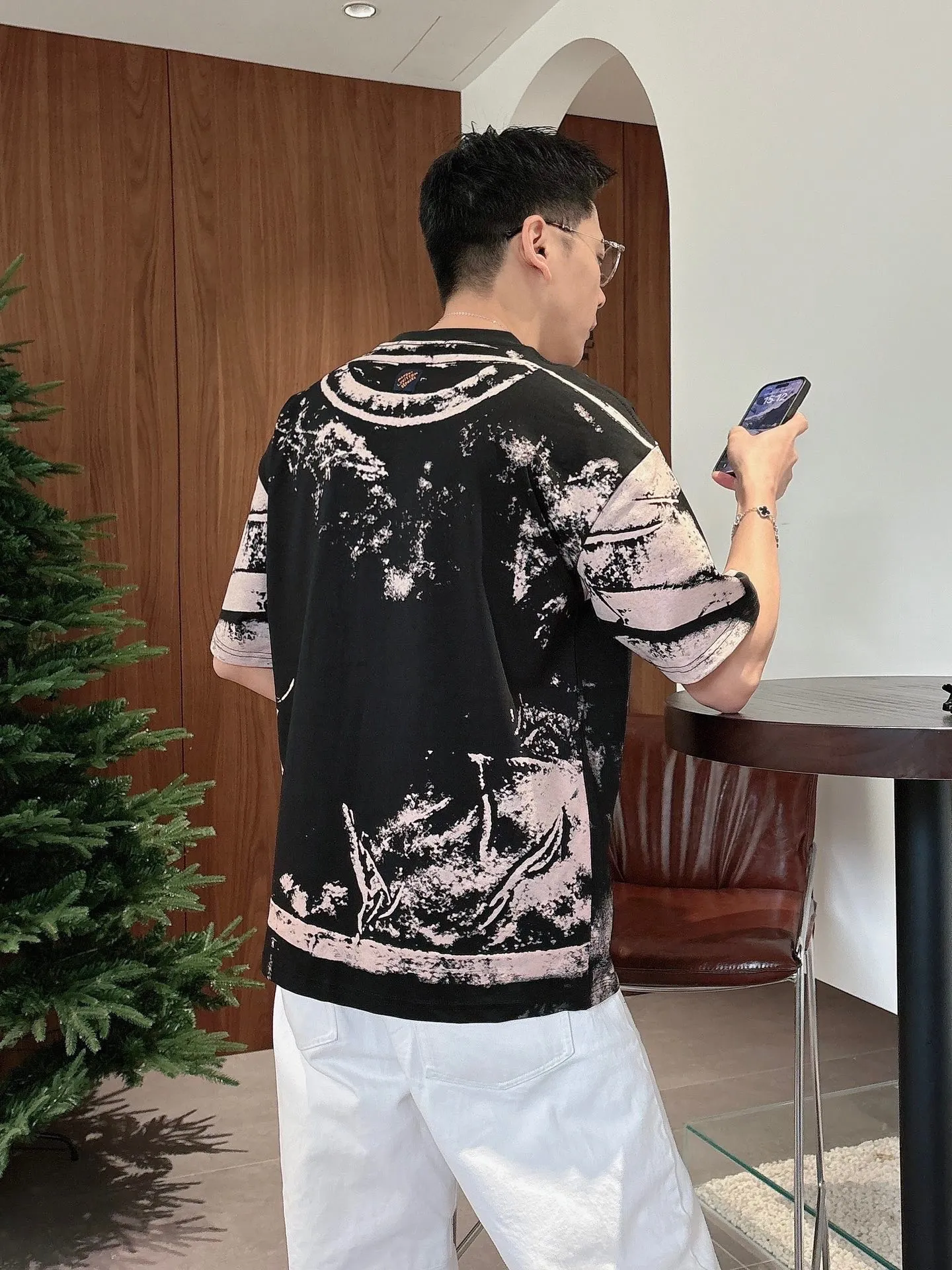 Louis Vuitton/Louis Vuitton optical illusion tie-dye printed short sleeves
